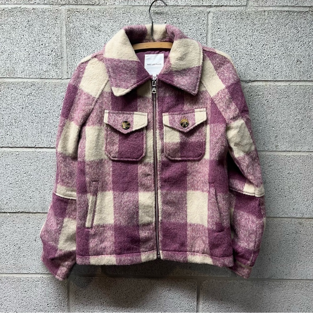 Avec Les Filles Felted Plaid Jacket